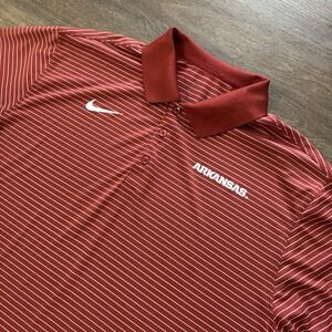Nike Arkansas‎ Razorbacks Men's Dri Fit Polo Shirt College Game day Striped
